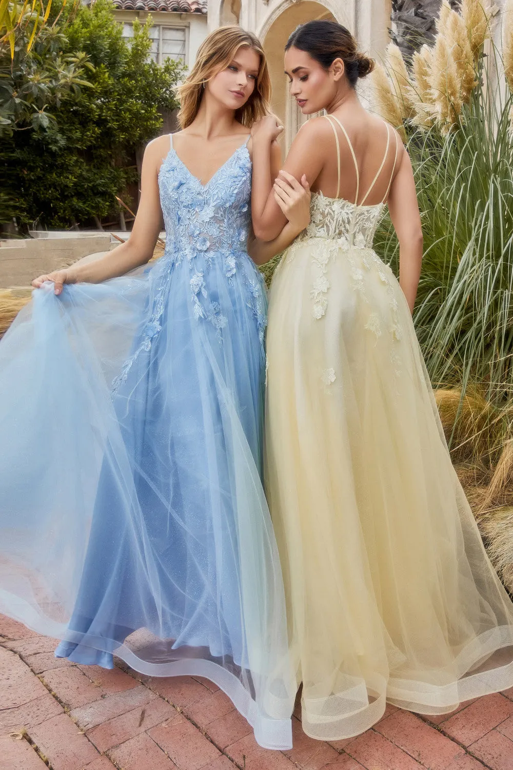 Alicia Floral Embroidered Tulle Ballgown Prom Dress 6201191TWR-ParisBlue