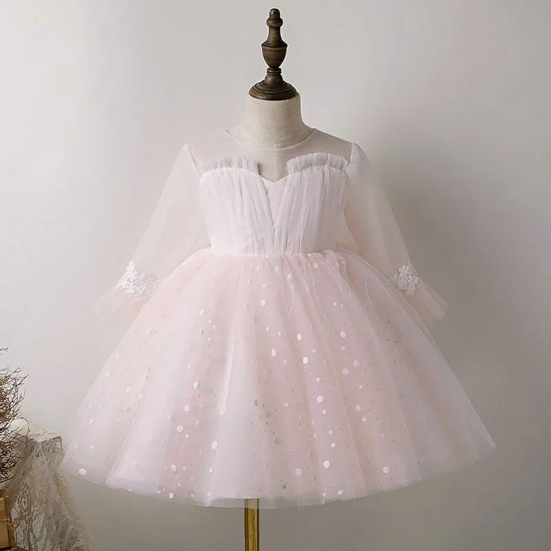 Baby Girl Formal Princess Dresses Toddler Pink Pageant Birthday Party Ball Gowns