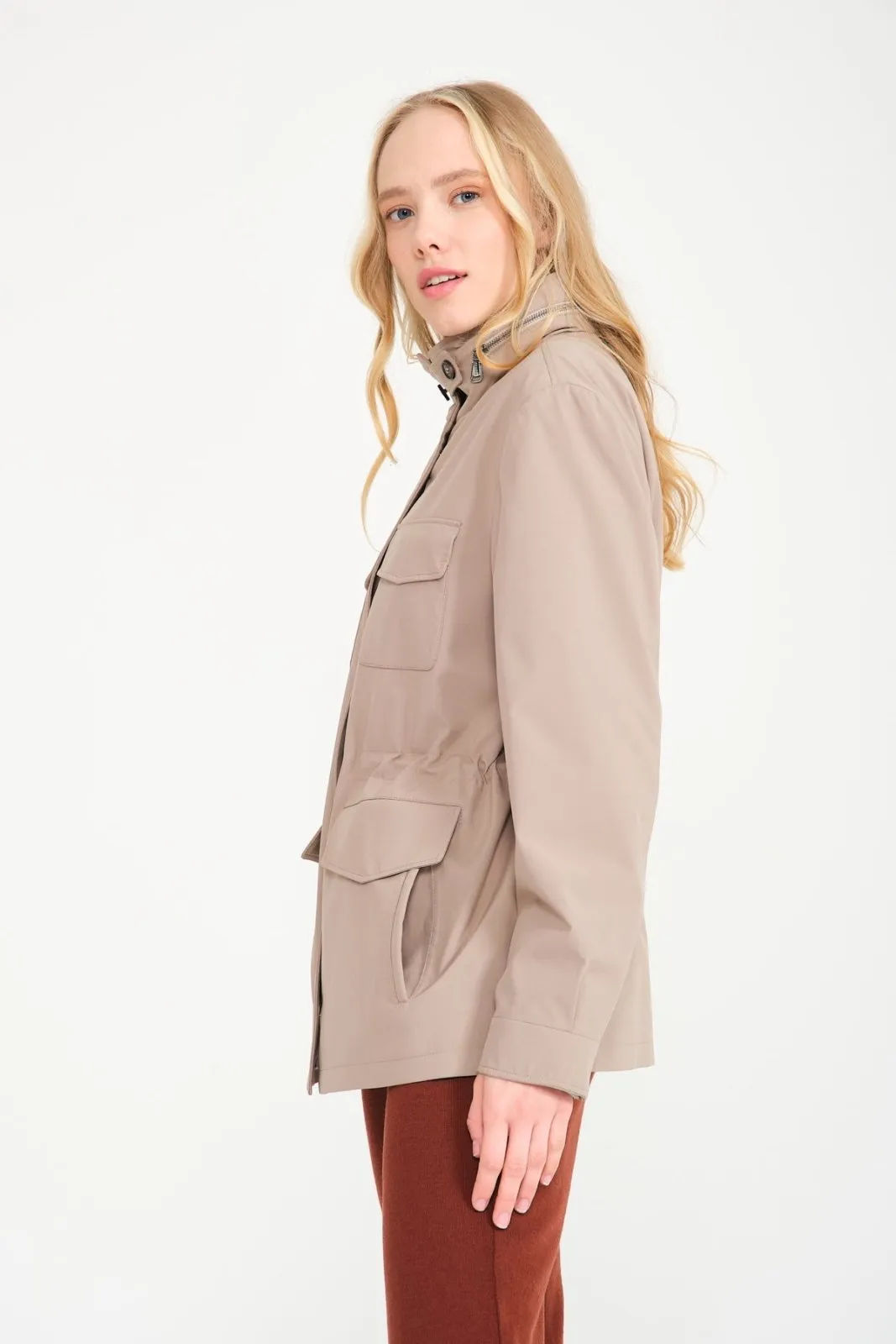 Beige Waterproof Coat