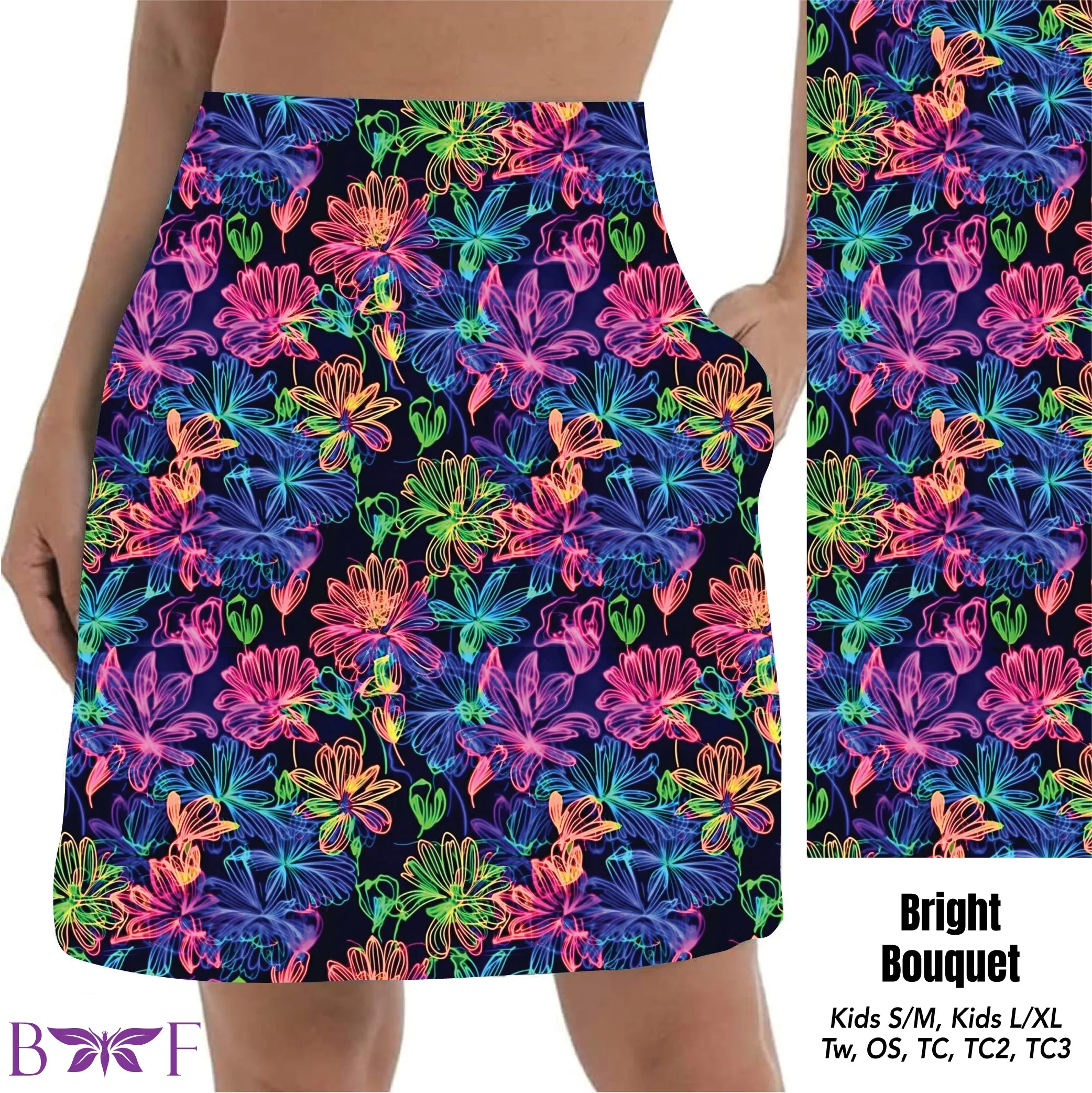 Bright Bouquet Shorts and  Skorts with pockets