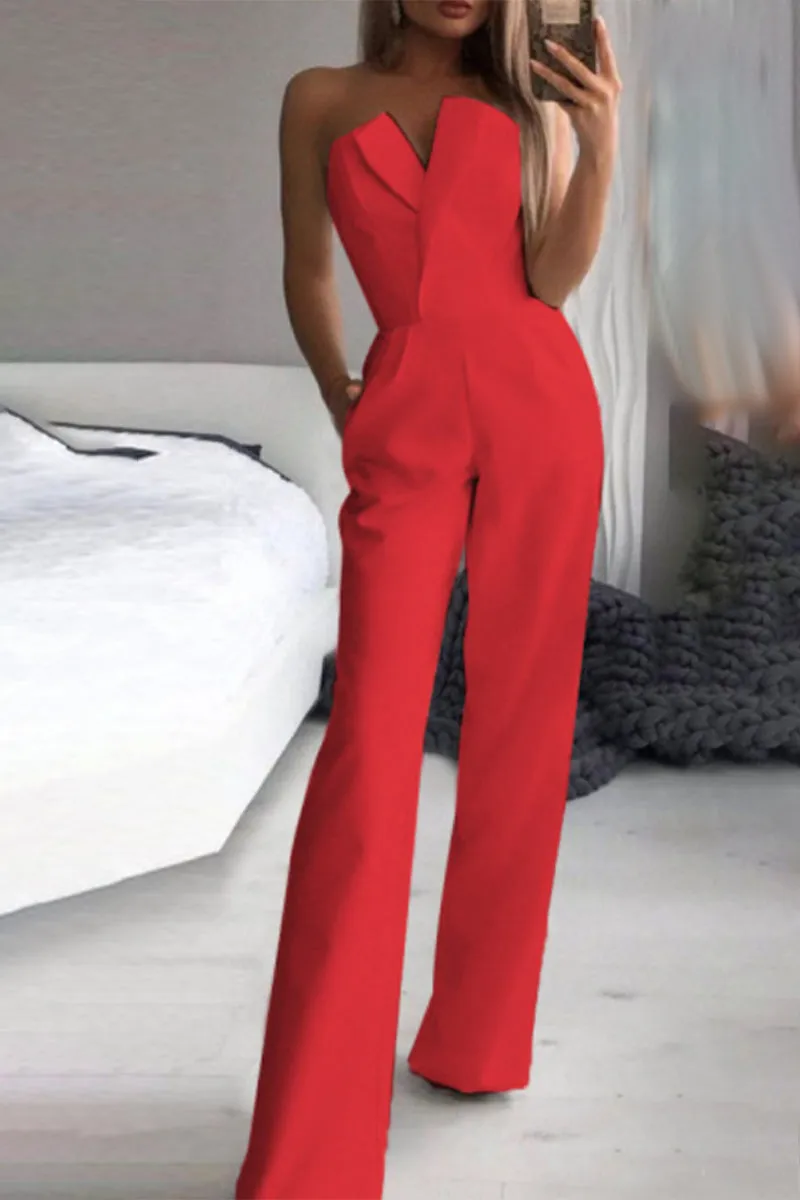 Casual Solid Color Regular Jumpsuits(3 Colors)