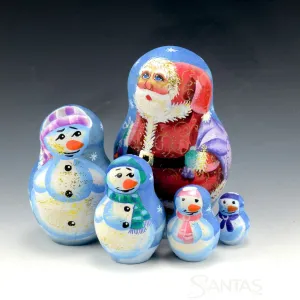 Mini Five Piece Russian Nesting Santa