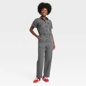 New - Women's Short Sleeve Boilersuit - Universal Thread Gray 6