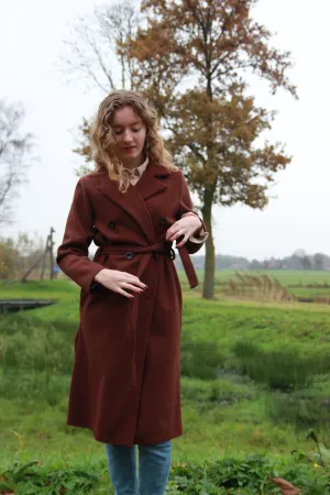 Trenchcoat met tailleriem Louise | Donkerbruin