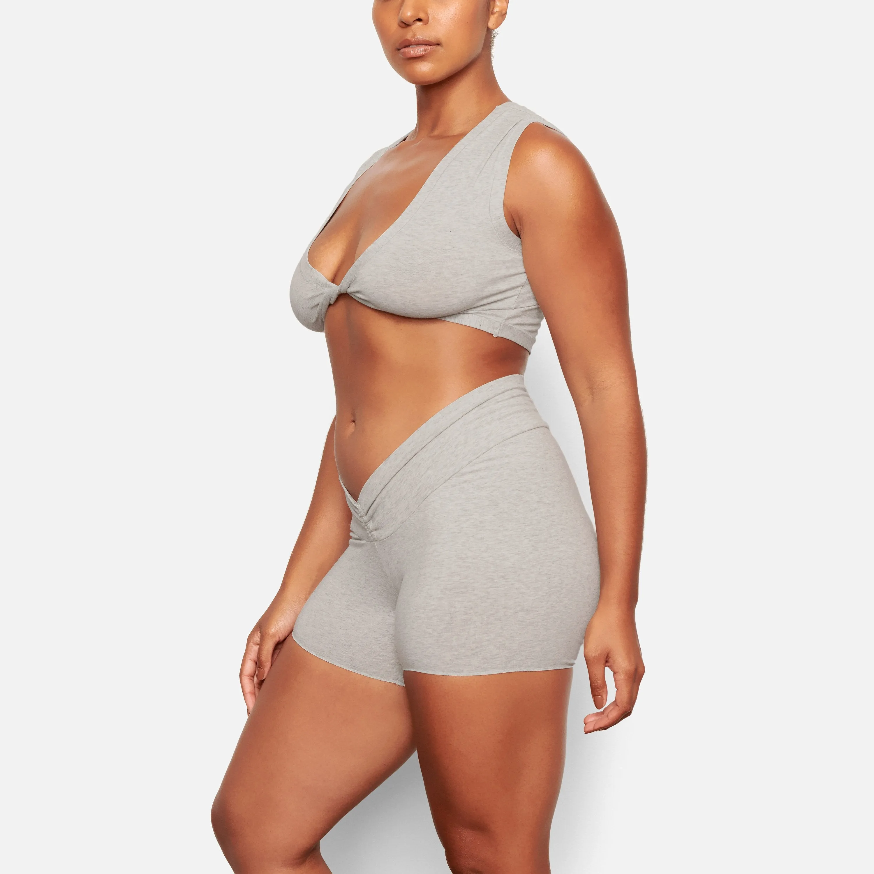 TWIST SHORT | LIGHT HEATHER GREY