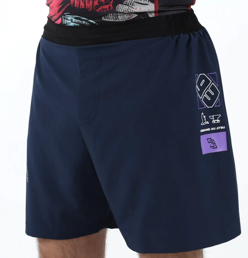 Two-Layer GOD Shorts V5 - Ink Blue "Halftone Topo" Edition