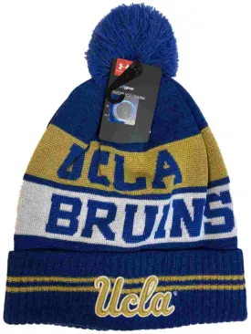 UCLA Bruins Under Armour Powder Keg Blue Sideline Pom Pom Beanie Hat Cap