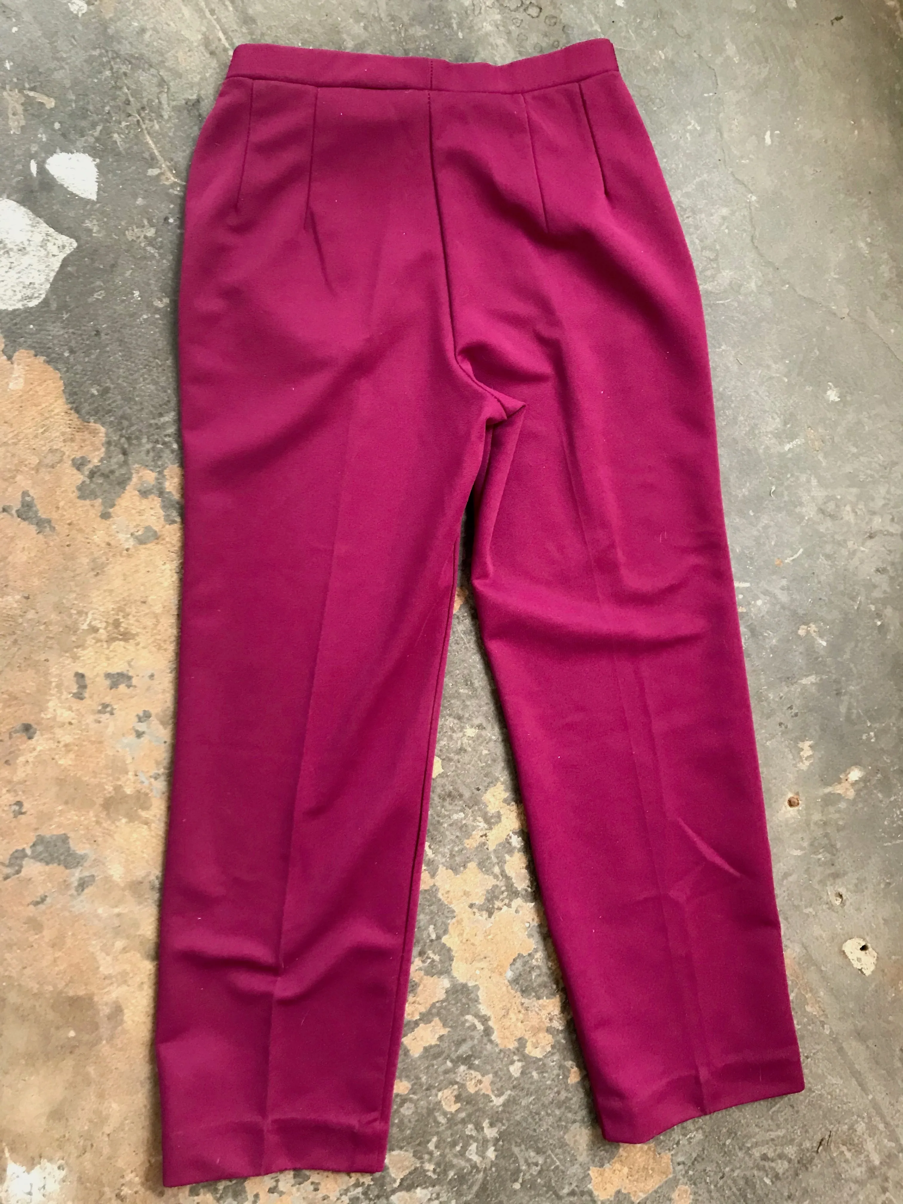 Vintage 1970s | Fuschia Purple MOD Groovy Pantsuit 2 Piece Suit Set | Size S