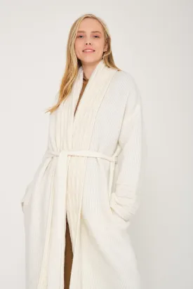 White Long Knit Coat